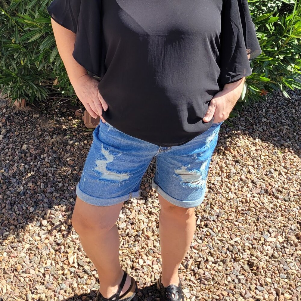 *** Judy Blue: Stressed Out Denim Shorts